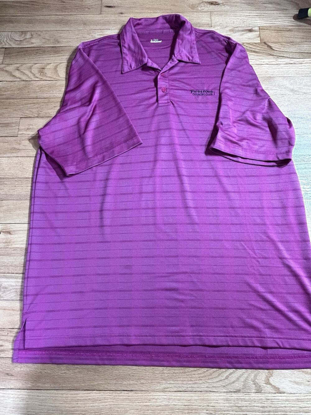 Under Armour HeatGear Men's Purple Striped Logo Polo Shirt Short Sleeve XL